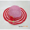 Girls fashion red paper straw hat for promotional cap